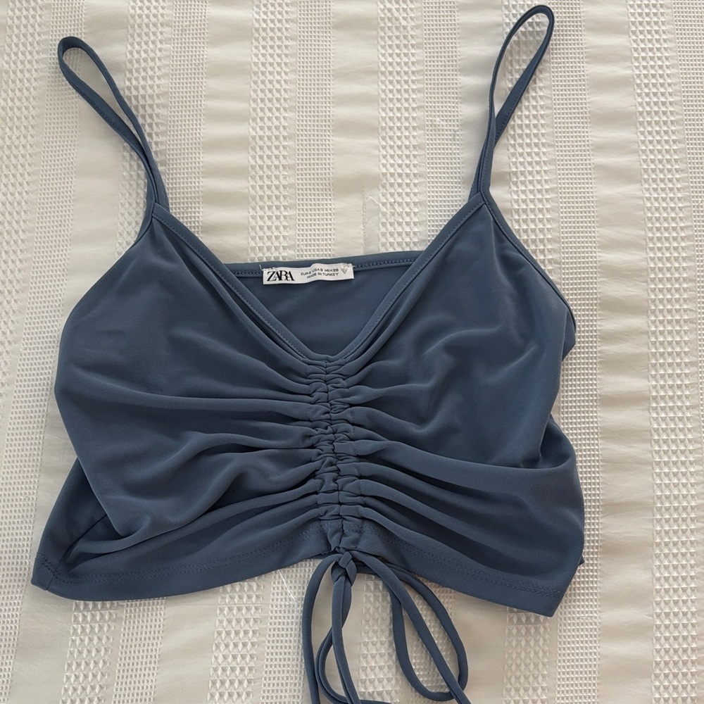 Zara Blue Ruched Camisole